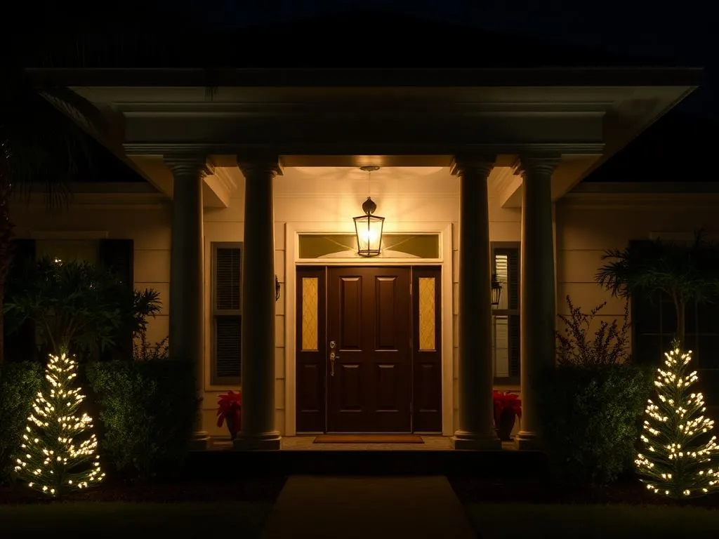 Unlit home exterior before holiday lighting install
